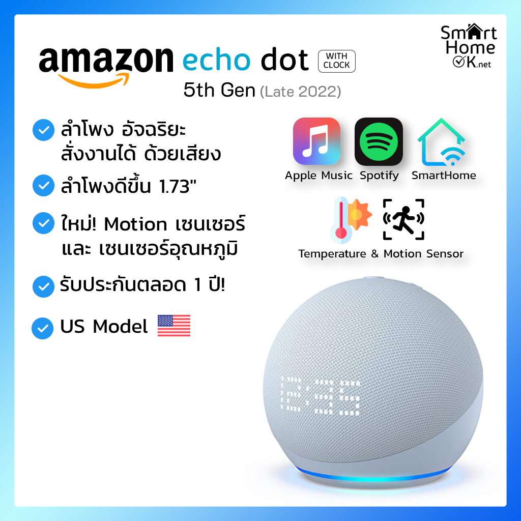 Echo Dot 5th Gen with clock